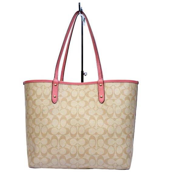 Coach Reversible Large Open Tote Beige/Pink Nice! - Picture 9 of 15